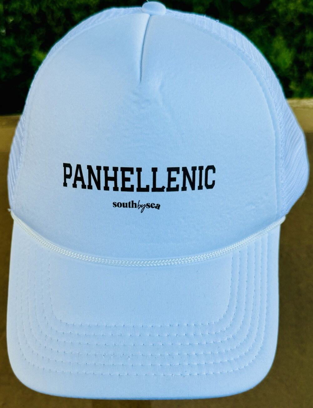 Panhellenic South By Sea White Trucker Hat Adjustable Sorority Snapback Cap